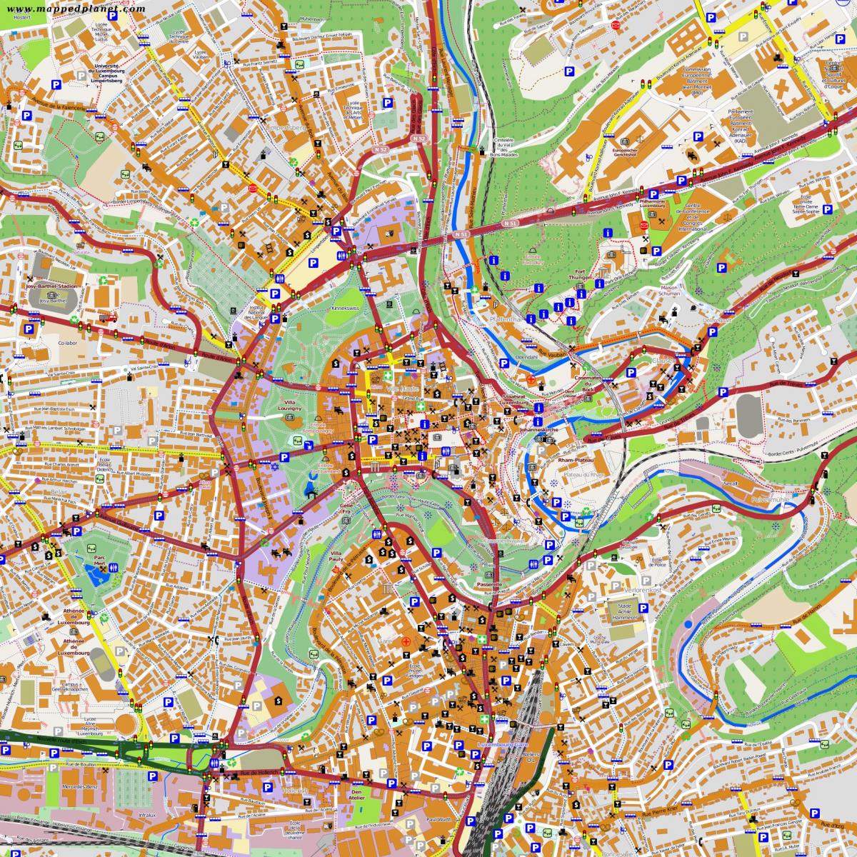 지도 룩셈부르크 시티 센터