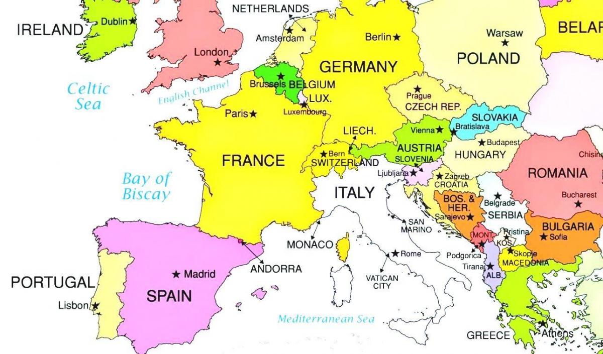 유럽의 지도를 보여주는 룩셈부르크