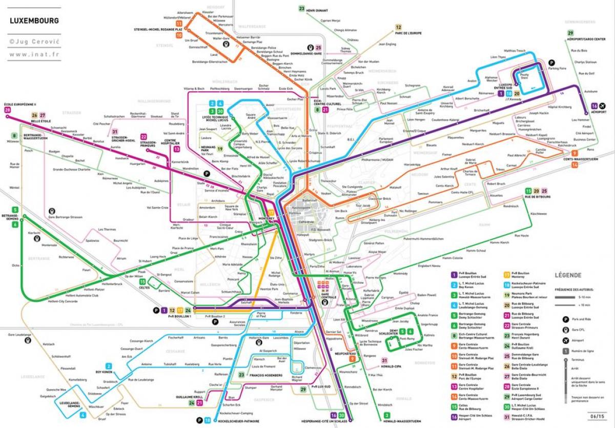 지도 룩셈부르크의 지하철